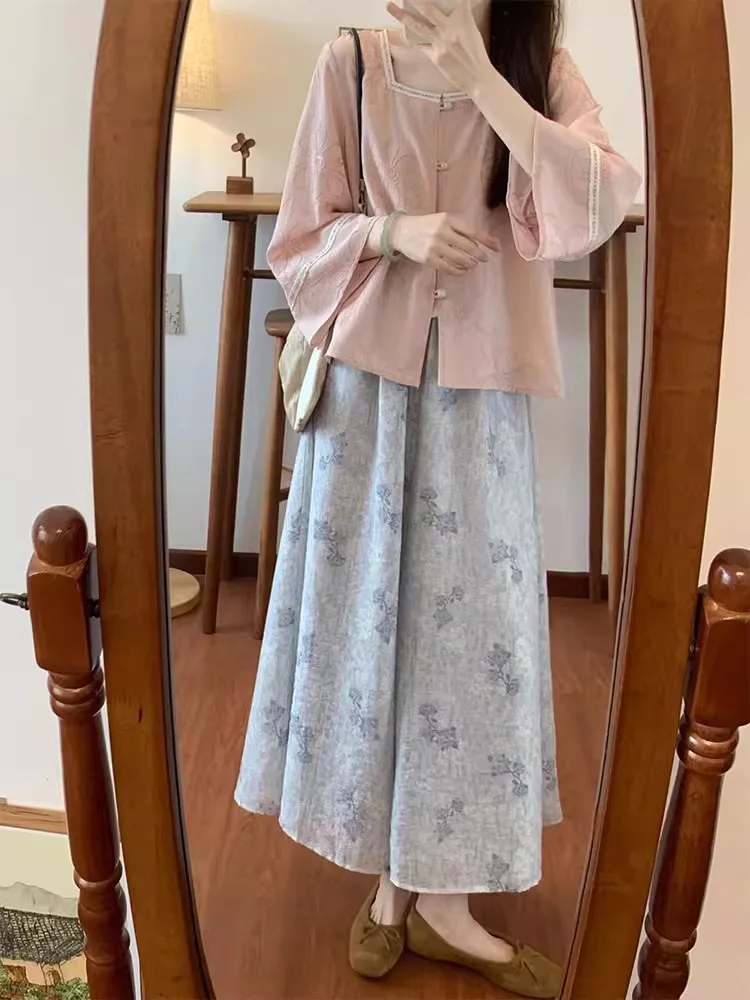 

New Chinese Sle Women's irt And Pants Set with Button Design Spring 2026 Faionable Two-Piece Suit Casual Wear for All