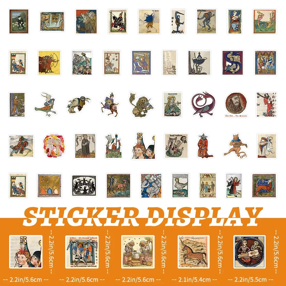 50 قطعة القرون الوسطى الرجعية ملصق فني نمط ملصق DIY بها بنفسك الهاتف المحمول الأمتعة سكيت الكتابة على الجدران الشارات متعة للطفل اللعب الهدايا #3