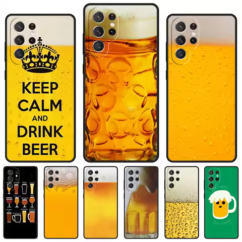 alcohol The Beer Bubble Pattern phone case For Samsung Galaxy S24 S23 S22 Ultra Note 10 20 Plus S8 S9 S10 S20 S21 FE Cover