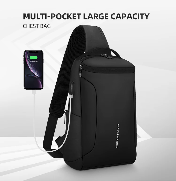 MARK RYDEN Large Capacity Crossbody Shoulder Bag For Men Travel Sling Bag Fits in 11inch Pad