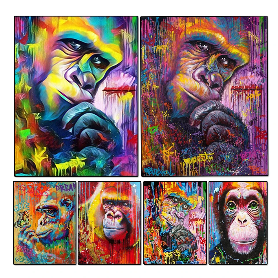 Gorilla Diamond Painting new 2024 diamond embroidery Animal Colorful Monkey Mosaic diamond rhinestones paintings Home Decoration