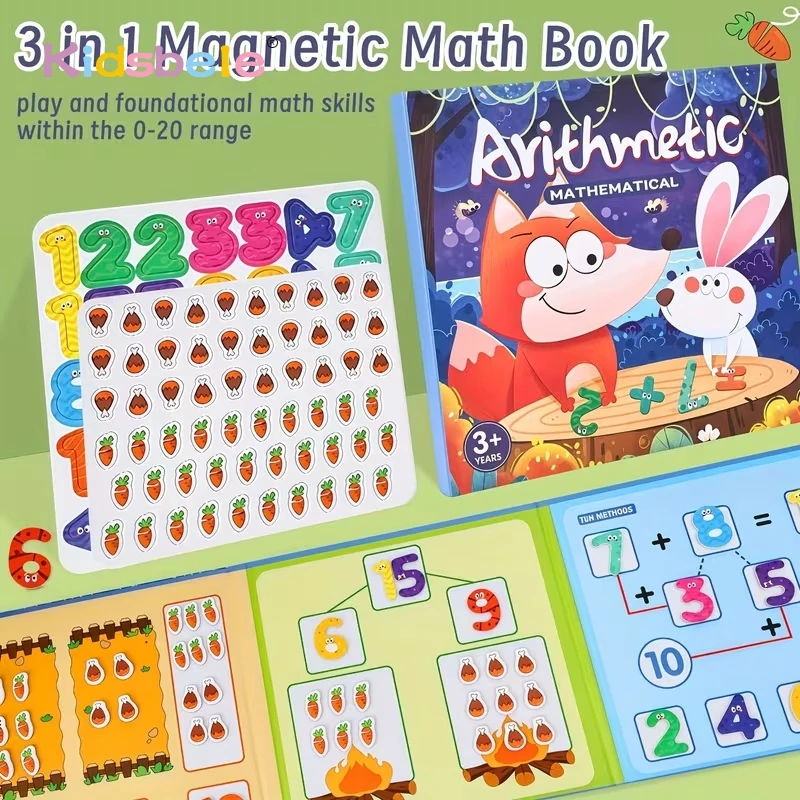 

Детские магнитные наклейки 3-в-1 для изучения математики и арифметики, игры на разложение чисел, счет, игрушка Монтессори для дошкольников, подарок для вечеринки
