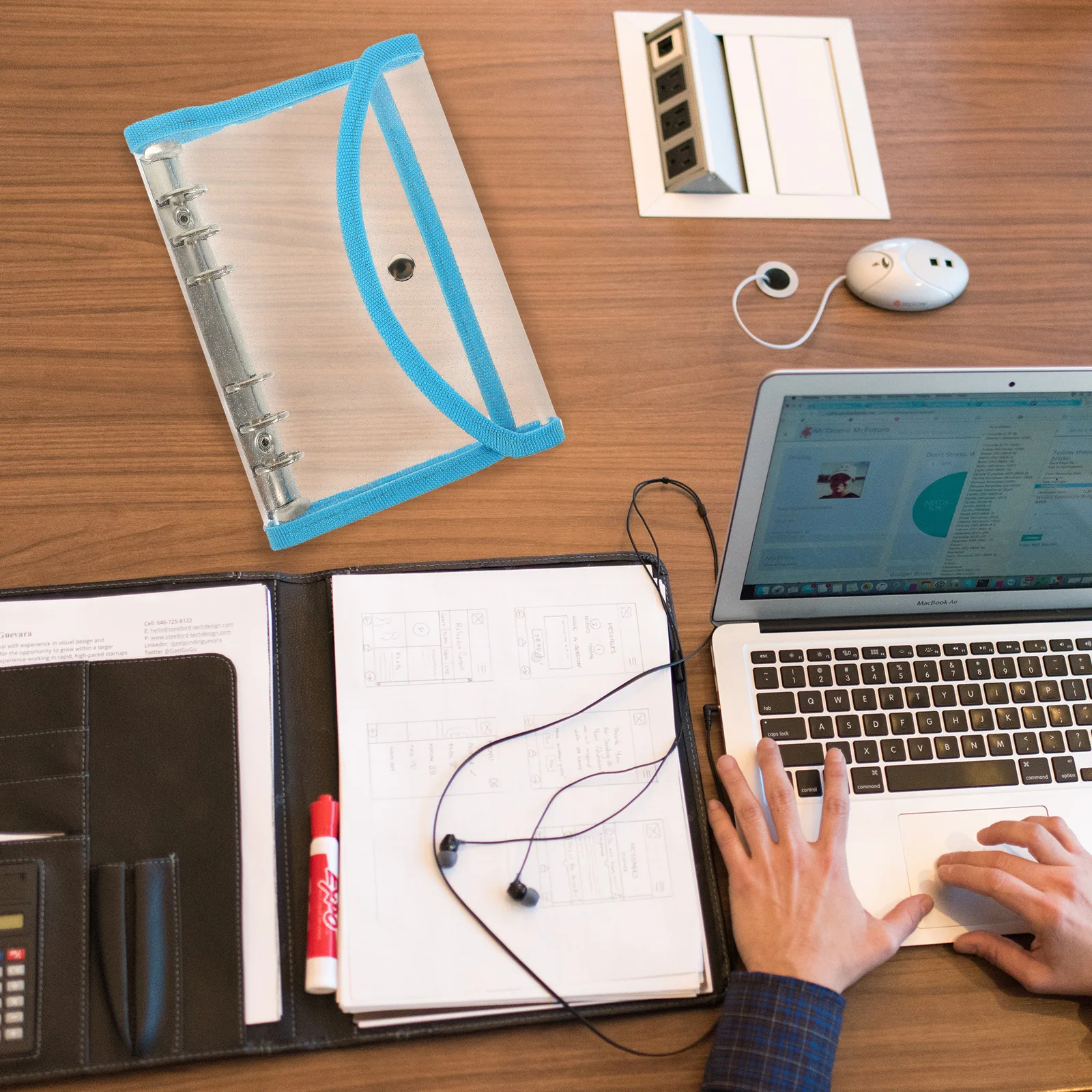 

PVC Notebook Cover Transparent Binder Shell Reusable School A6 Plastic Mini Notebooks Protection