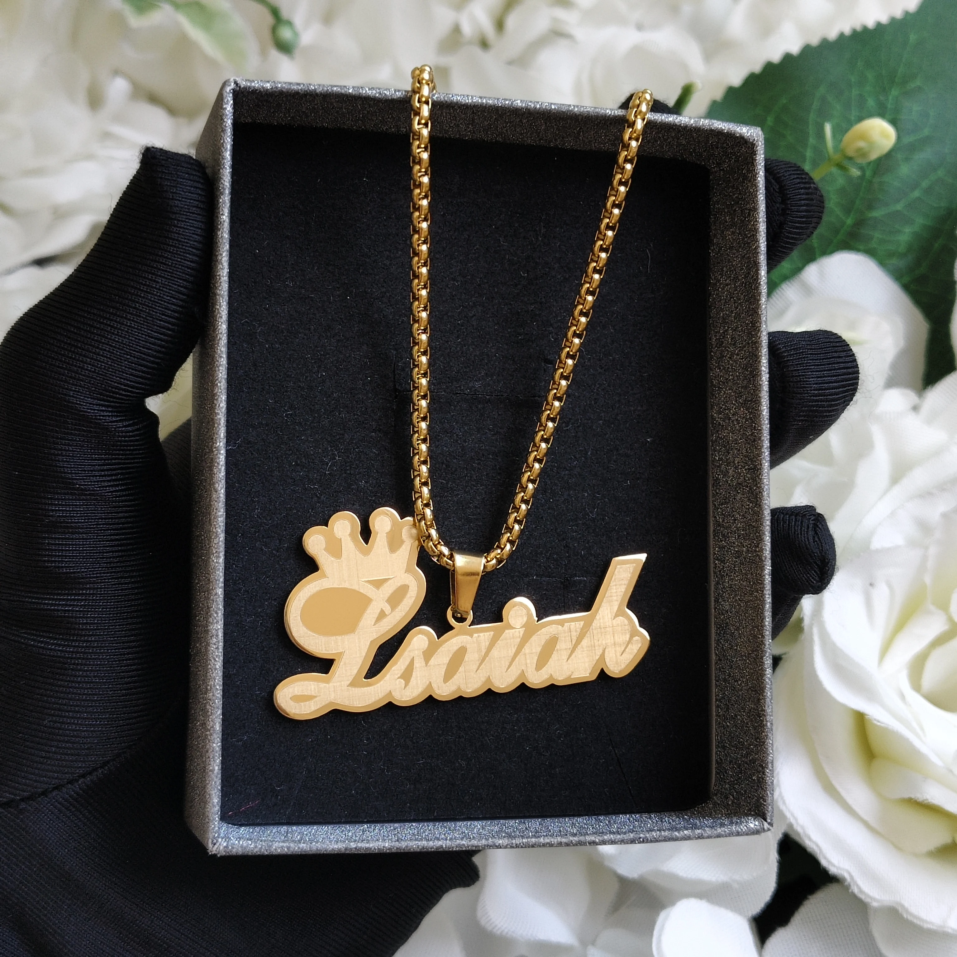 DHQH جديد بالجملة اسم شخصي قلادة مخصصة رسالة/شعار قلادة هدية عيد الحب مبيعات المصنع مباشرة #3