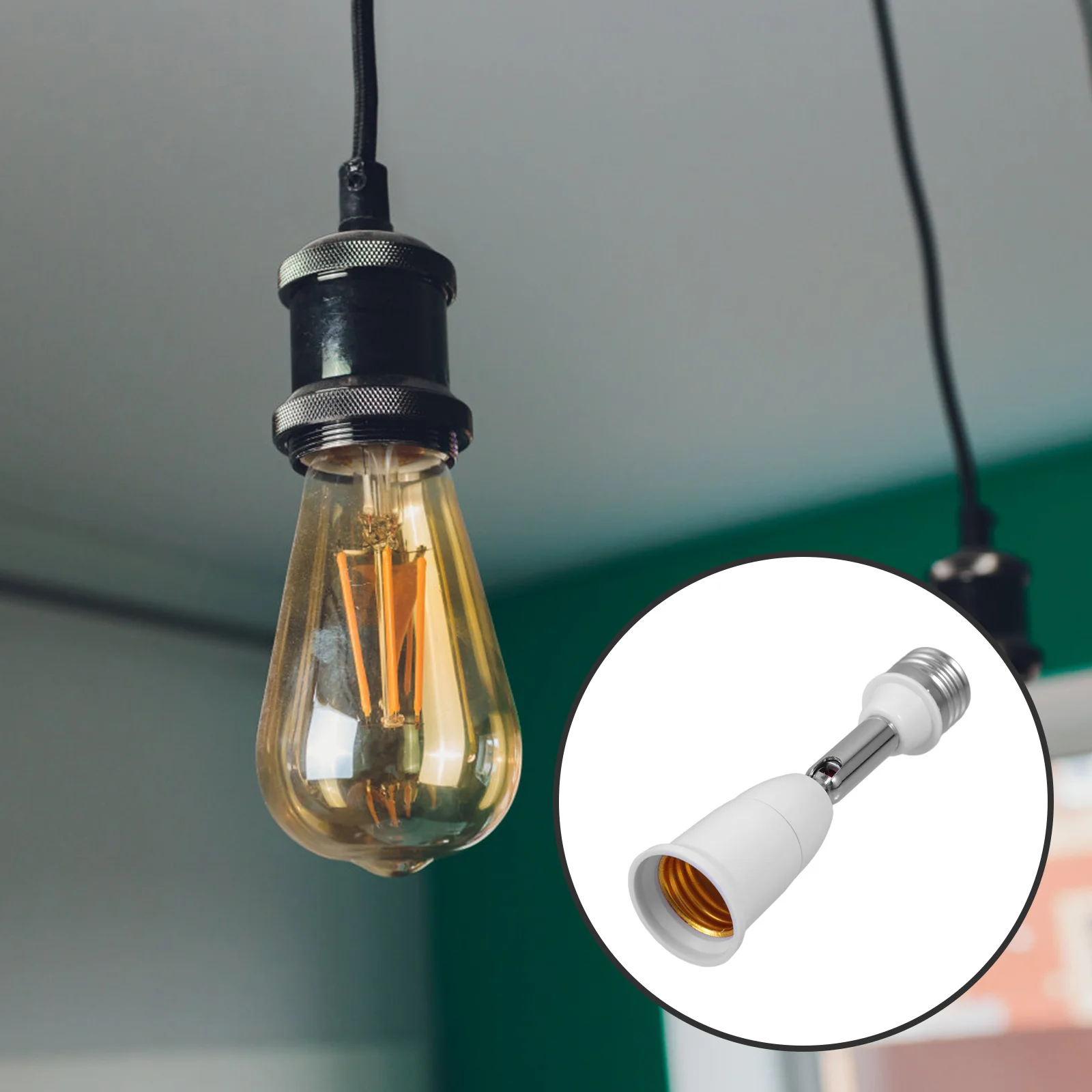 

2Pcs Light Bulb Socket Extender Flexible Adjustable Bendable Socket Adapter for Motion Sensor Angle Adjustment E27 Base