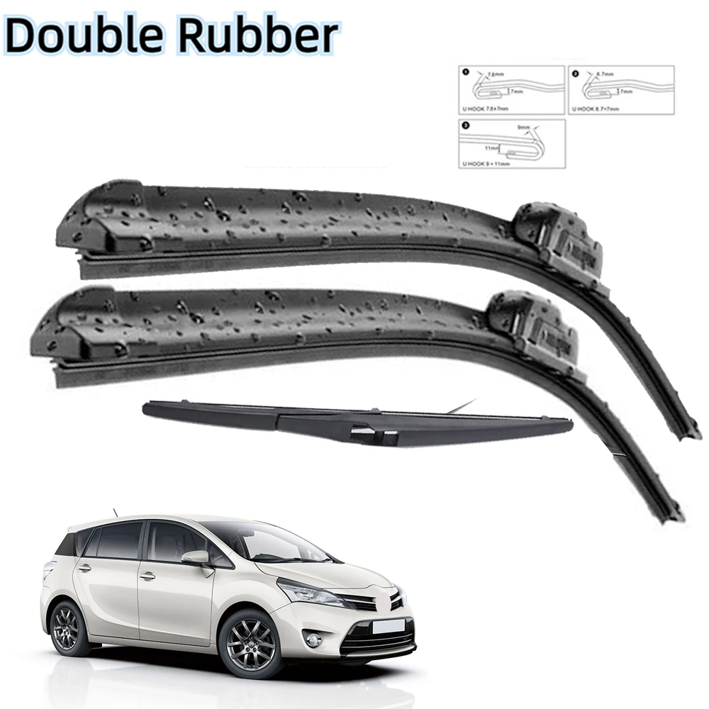 Front & Rear Wiper Blades Set Kit For Toyota Verso 2009 - 2019 Windshield Windscreen Window Brushes 26"+16"+12"