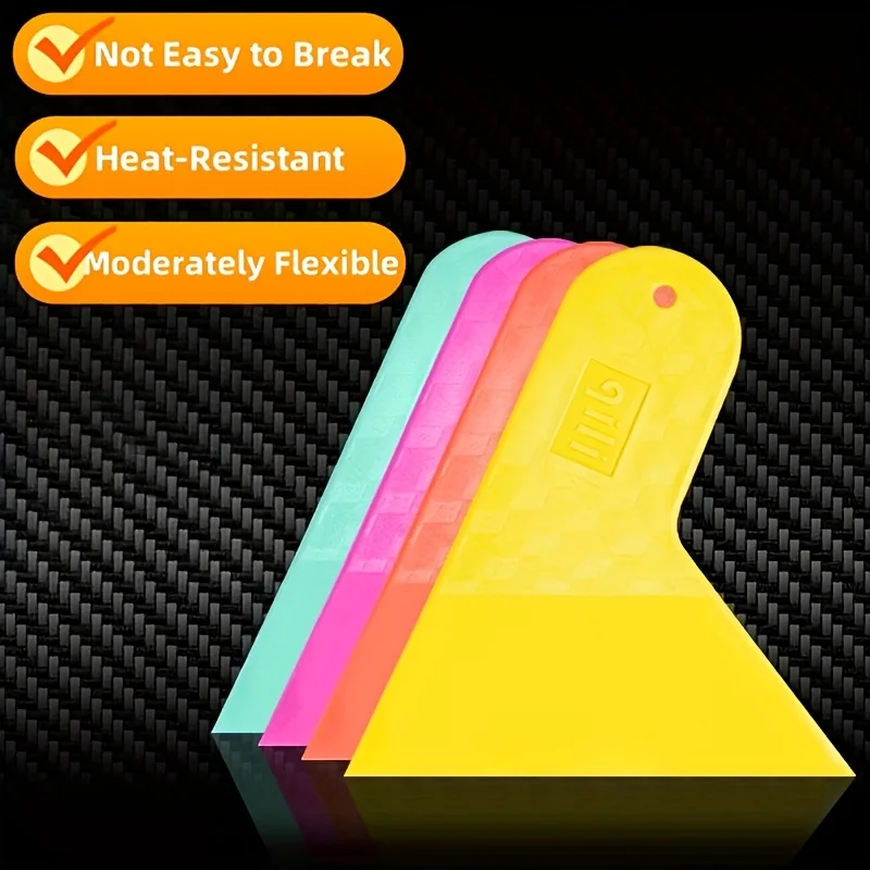 1Set4Color Car Tinting Tool，Non-slip Small Triangle Scraper - Suitable for Bubble-Free Vinyl Film、Paint Protection Film Applicat
