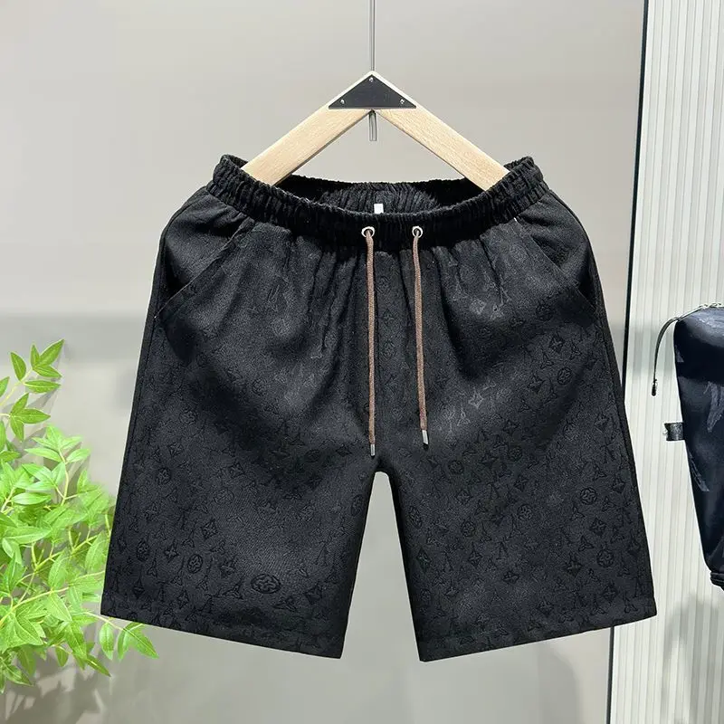 Graffiti full print jacquard shorts men's new summer thin loose casual American beach pants