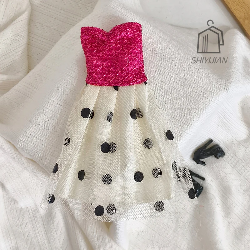 Vestido Sexy Estilo Pequeno e Fragrante para Festa de Verão, Vestidos de Noite com Poás para Boneca Supermodelo 1/6 de 30cm, Acessórios de Roupa para Boneca