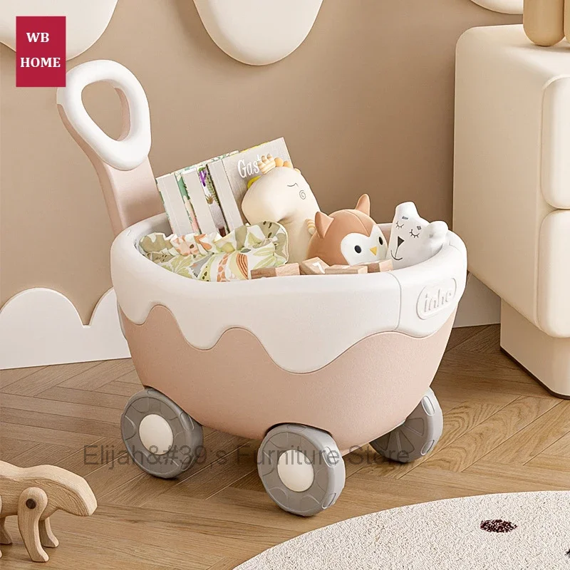 High-quality Mobile Children's Toy Storage Cart Large Capacity No Installation Toy Organizer Kids Shopping Walker Puzzle Gifts