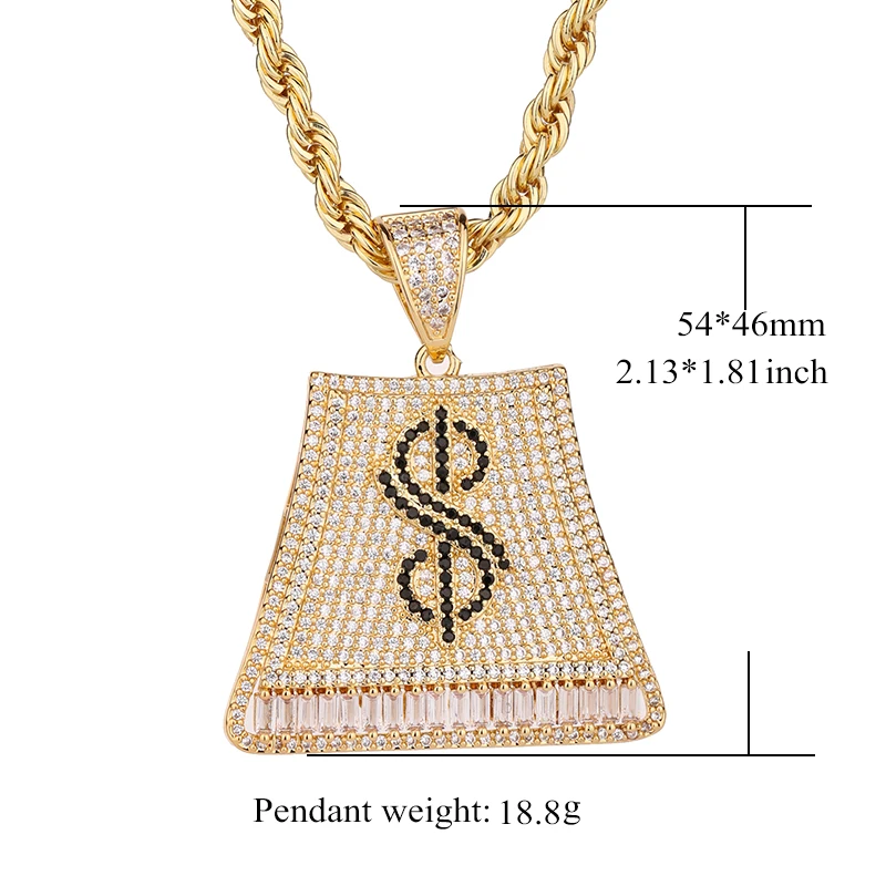 

Latest Design Hip Hop 14k Gold Plated Zircon Copper Pendants and Necklaces