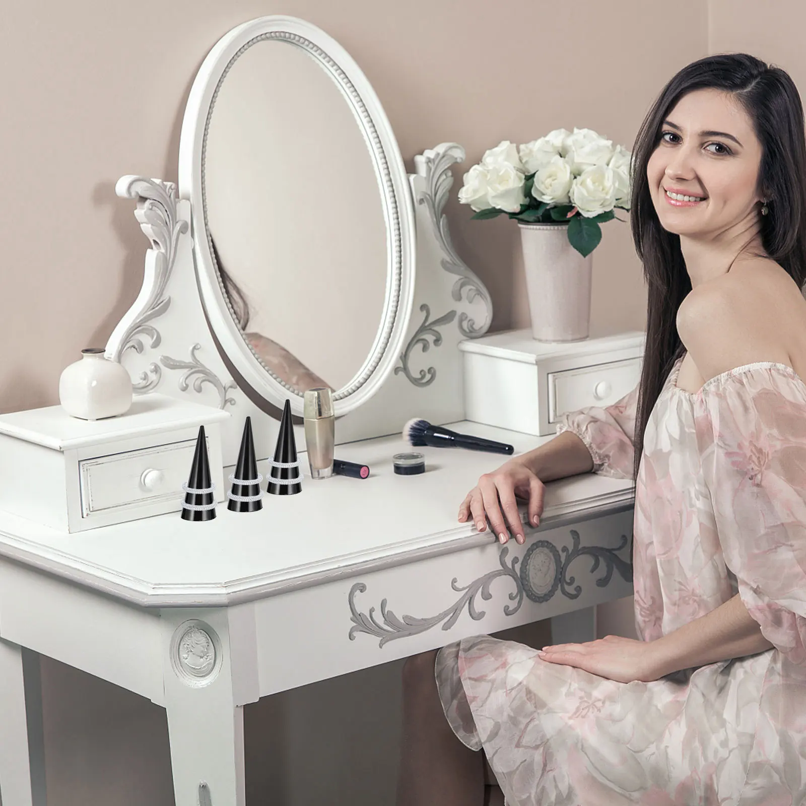 

12 шт., держатель для колец, акриловая конусообразная подставка для ювелирных изделий для прилавки магазина, кольца на палец, витрина, дисплей для ювелирных изделий