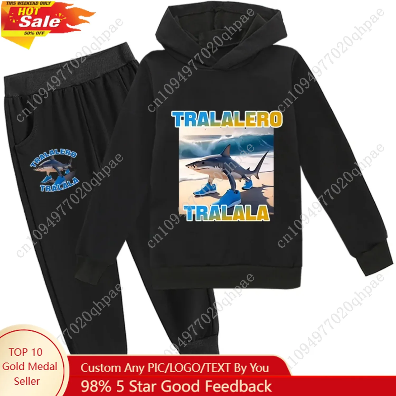 

Tralalero Tralala divertido Shark Meme Kids Clothes Hoodie+Pants 2pcs Set Toddler Boys Girls Tracksuit Children Outfits