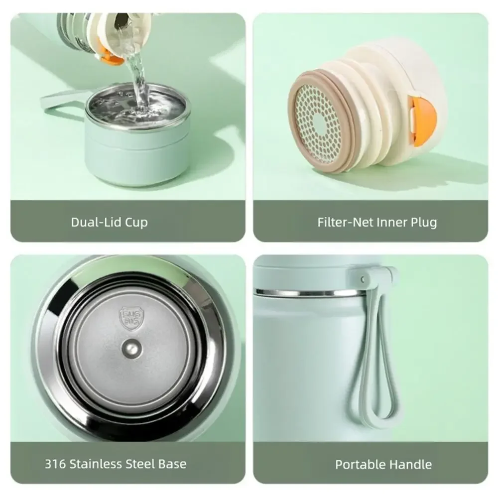 جديد Ins Style 316 قارورة حرارية من الفولاذ المقاوم للصدأ 500 مللي - كوب مفرغ مانع للتسرب زجاجة مياه معزولة محمولة للطلاب