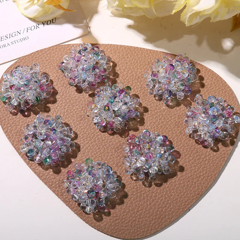 Shoe Charm 1 Piece Premium Colorful Crystal Bead Candy Flower DIY Versatile for Clogs Jelly Shoes Clear Princess Korean Style