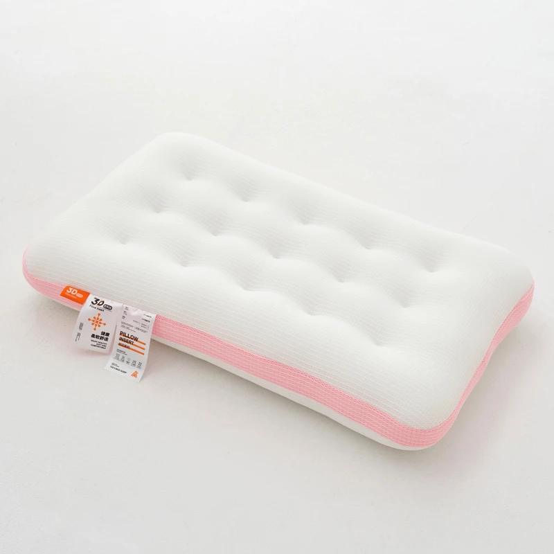 Ultra Thin Flat Bed Pillow for Stomach Sleepers and Back Sleepers, Best Pillow for Sleeping, Green Pink Cervical Neck Pain