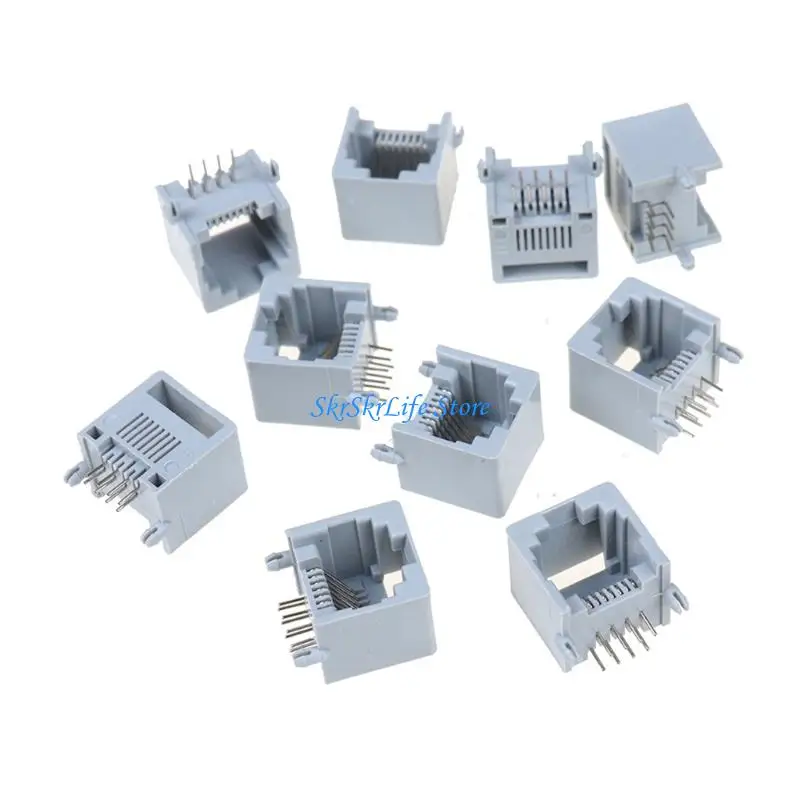 E65E 10Pcs 8P8C Female Outlet For Home Networking Connection Phone Outlet Accessories