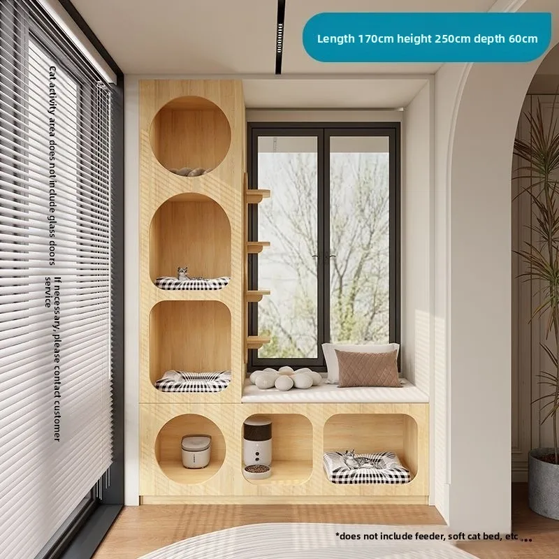 All kinds of integrated cat climbing frame balcony cat cabinet