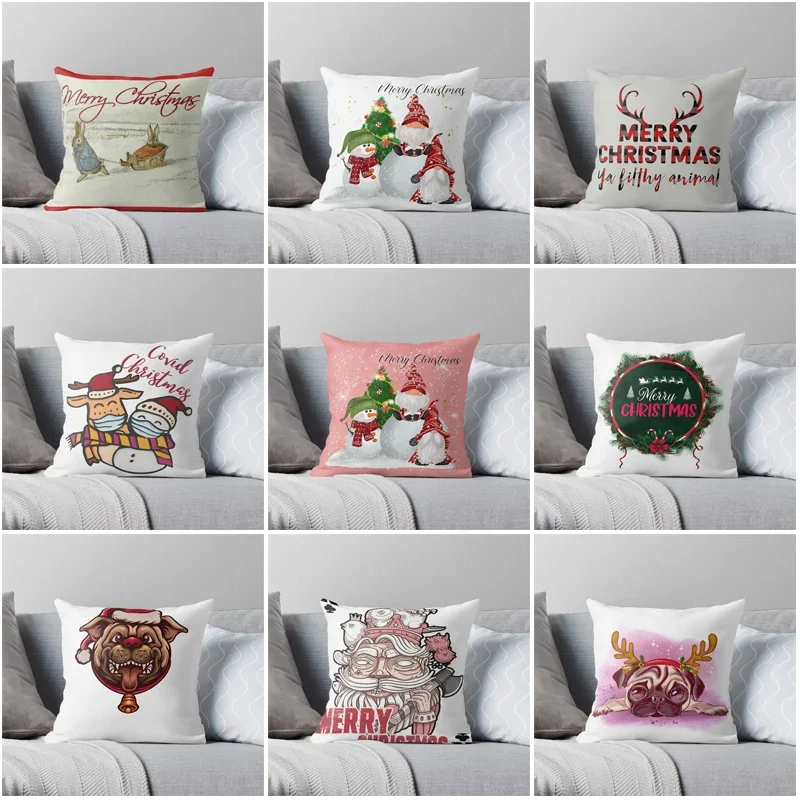 Merry Christmas Decorative Home pillow case Cushion covers autumn red white 60x60cm Modern Living Room sofa House bed 45*45 fall