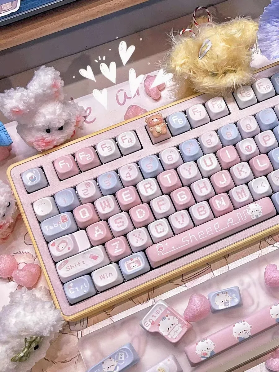 Sheep Nurse Keycaps para teclado mecânico, Keycap de alta qualidade, bonito Key Cap, sublimação térmica, acessórios do teclado, MOA