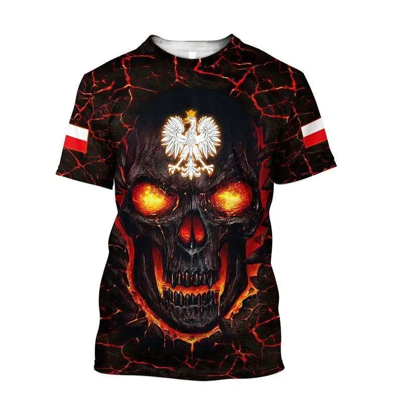 Poland Flag Printed T-Shirt For Men 3d Print Man Clothing Oversized Tees Top Fashion Casual Short Sleeve Men Harajuku Clothes