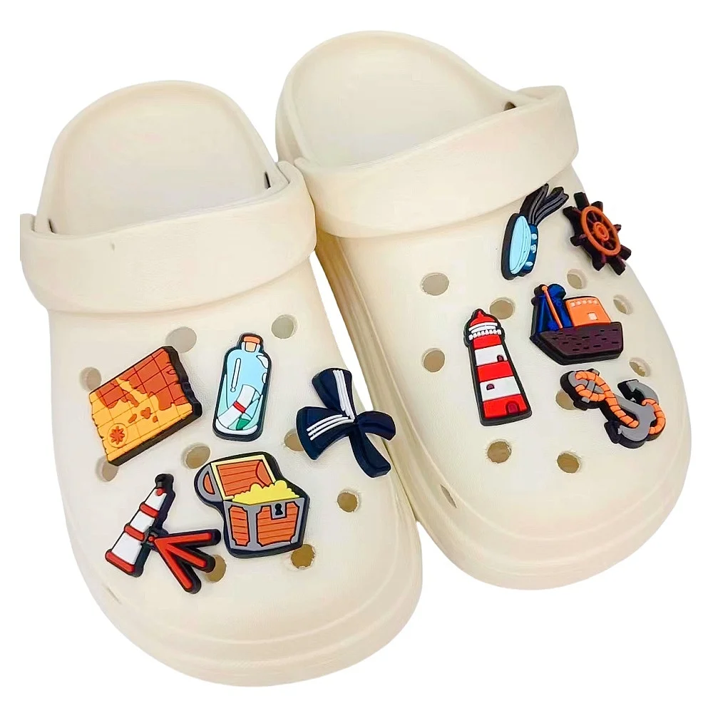 16Pcs Pirate Shoe Charms for Croc,Bubble Slides Sandals Clogs, Accessories Pins for Girls Kids Boys Party Favor Birthday Gifts