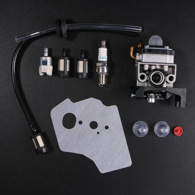 Electric Lawn Mower Blower Carburetor with Gasket for Spark Plug Line Hose Fit for GX25 GX35 HHT35