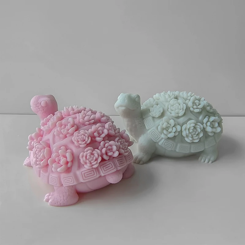 Stampo in silicone per tartaruga 3D fai da te candela profumata gesso tartaruga succulenta resina ornamenti in gel a goccia stampo decorazione della casa artigianato