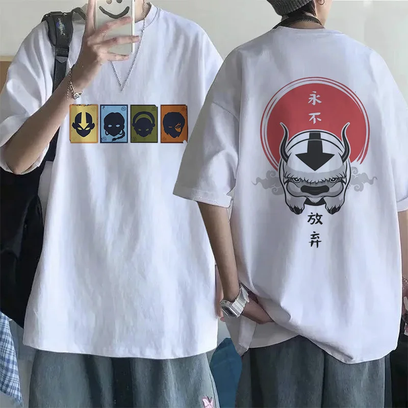 Fashion Mange T-shirt Avatar The Last Airbender Y2k Shirt Streetwear Appa Yip Casual Tshirt Hip Hop Harajuku Tees Tops Clothes