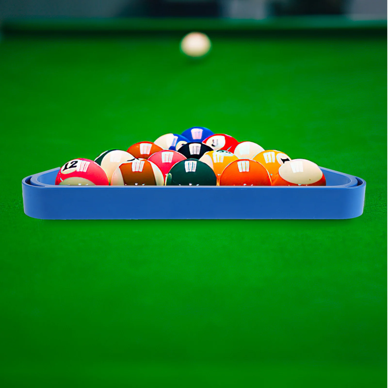 

Billiards Storage Bracket Blue Plastic Triangle Pool Rack Stable Portable Billiard Ball Positioning Rack for Pool Table