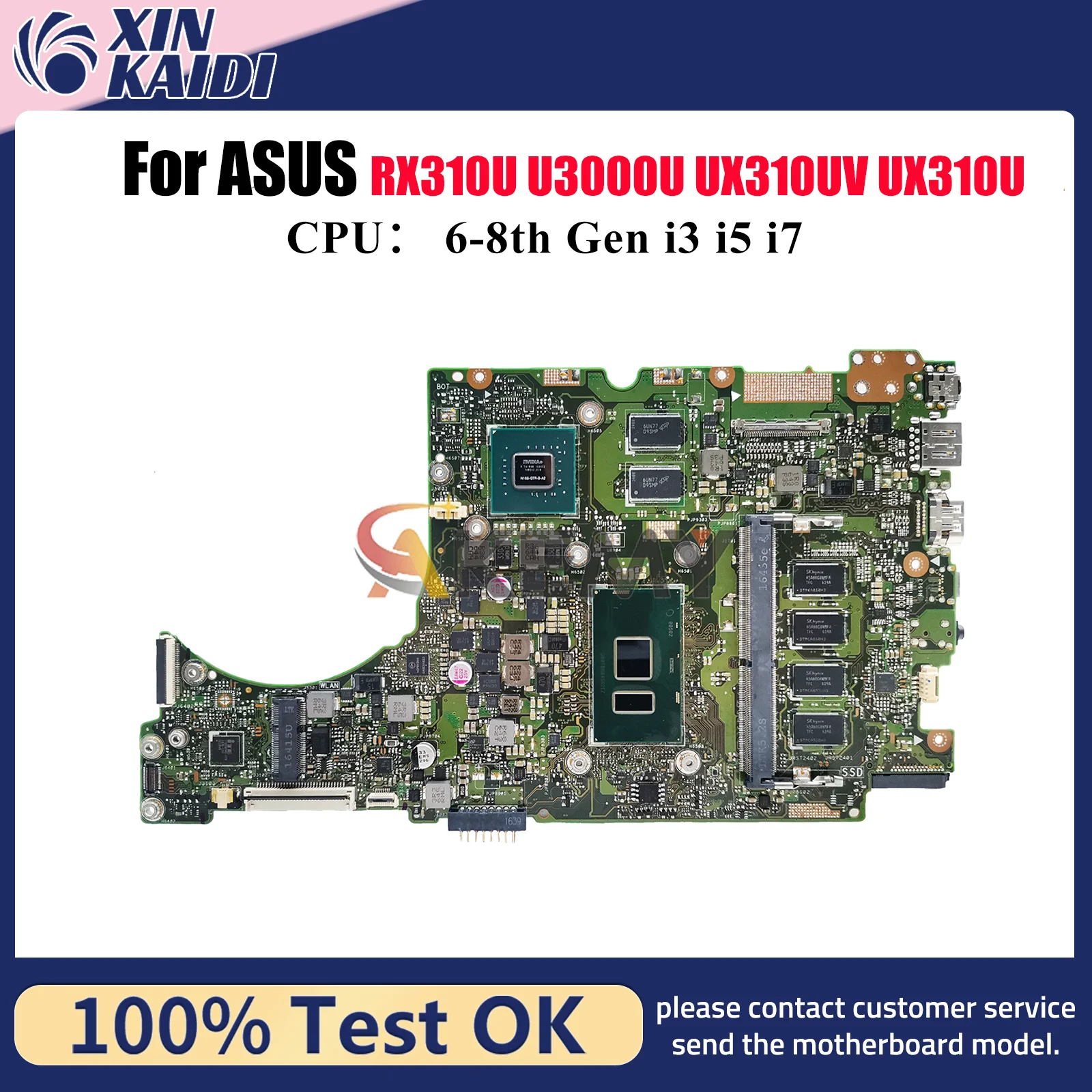 

Материнская плата UX310UV для ноутбука ASUS UX310UQ UX310UQR UX310UFR RX310U UX310UV U3000U UX310UQK UX310U с процессором i3 i5 i7