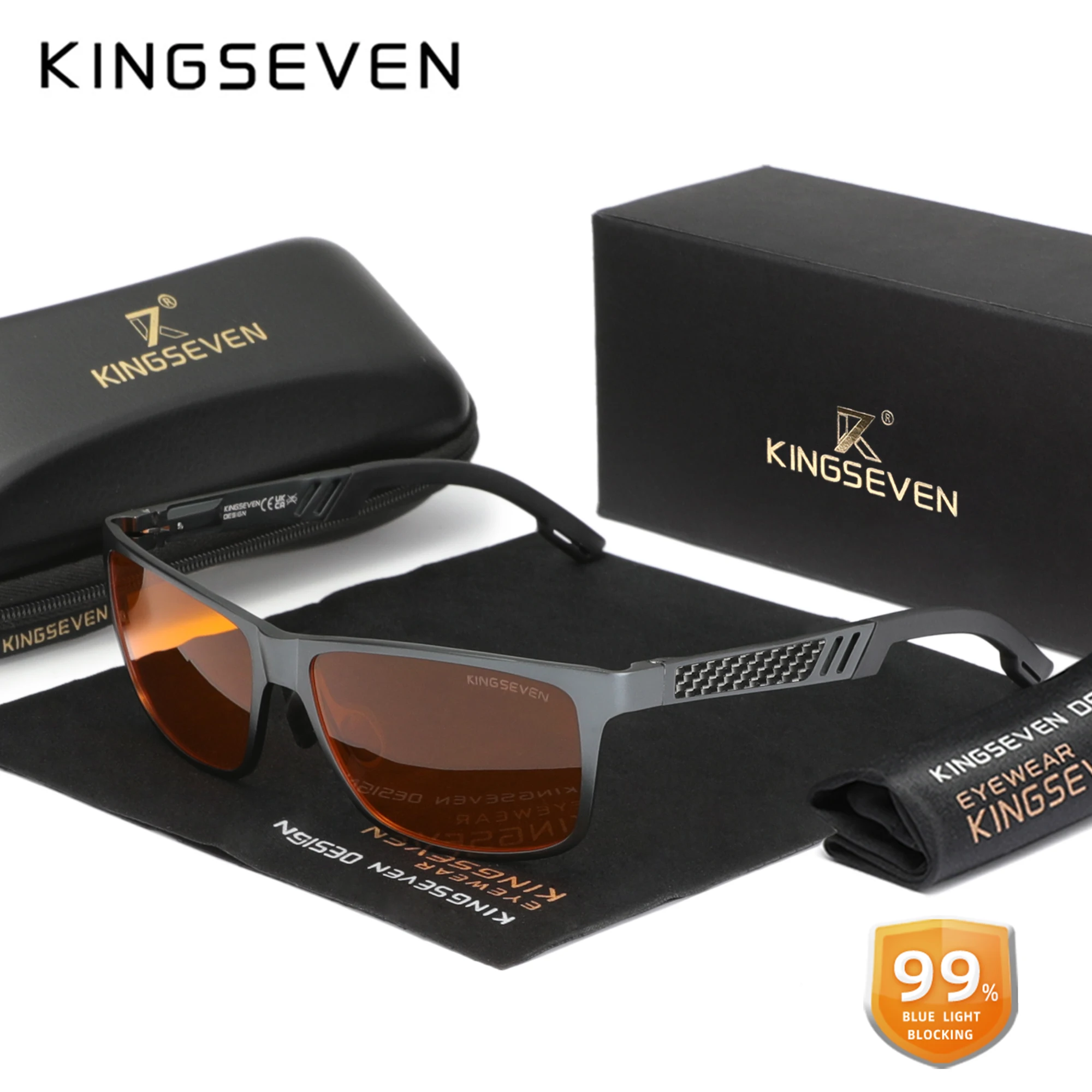 KINGSEVEN Causal Blue Blocking Glasses Men/Women Home Comfort Phone Computer Anti-Blue Ray Eyewear Students Daliy Use Eyeglasses