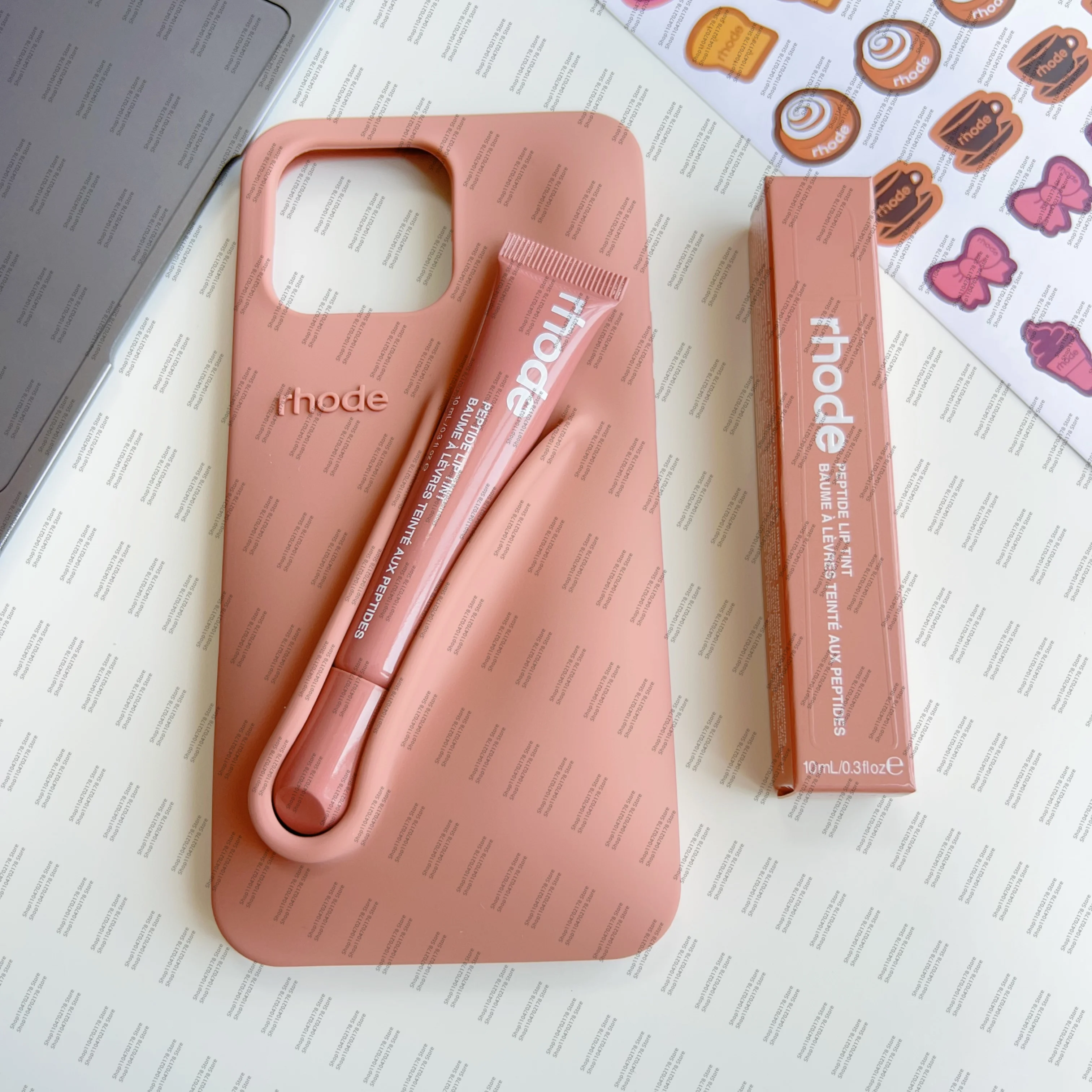 Rhode Case 2-in-1 Lipgloss/Lippenstift/Silikon Handyhülle für iPhone 16/15 Pro Max Samsung S23FE/S23ULTRA/S24ULTRA Soft Cover