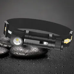 LED Headlamp 1000Lm 18650 Type C USB Rechargeable Headlight Flashlight with Magnetic Charge Magnetic Tail Power Indicator