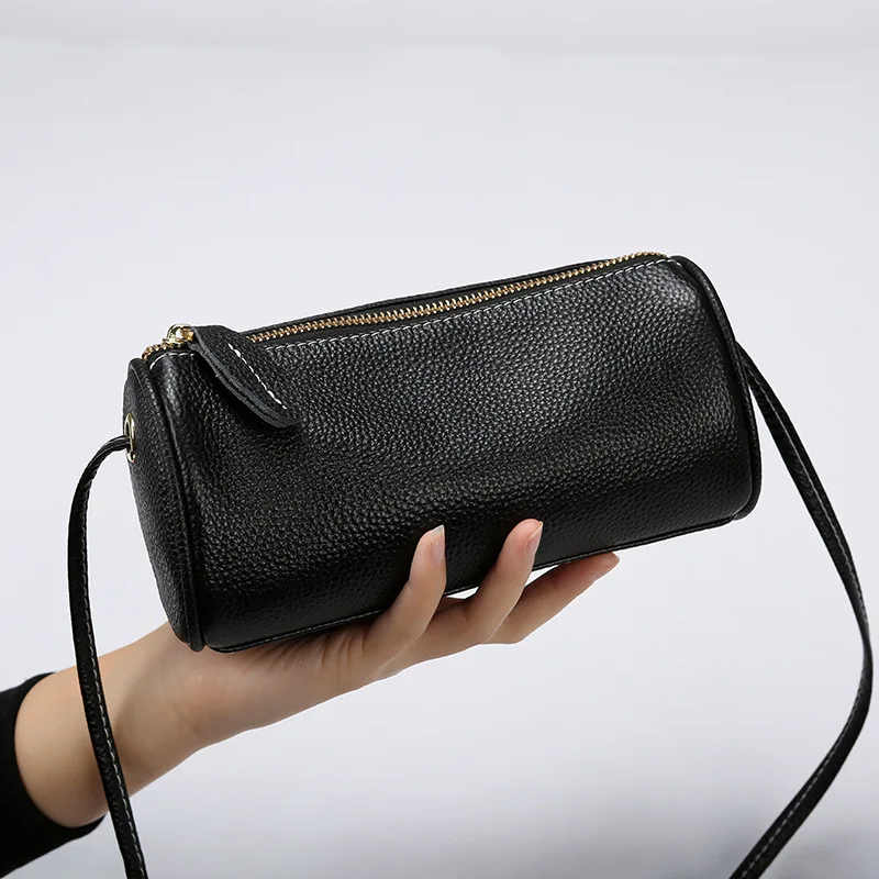 

Top-grain cowhide crossbody bag, women's genuine leather single-shoulder crossbody bag, fashionable mobile phone storage