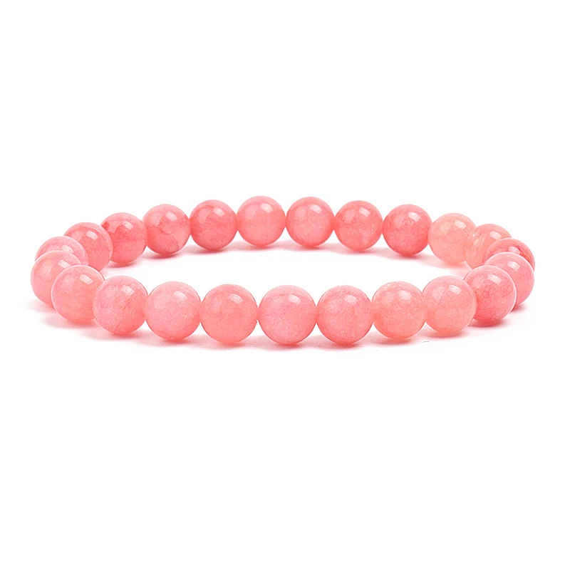 Natürliche Stein Perlen Armband Für Frauen Männer Amethysten Kristall Quarz Aquamarine Jade Schmuck Achate Elastische Armreif Armbänder