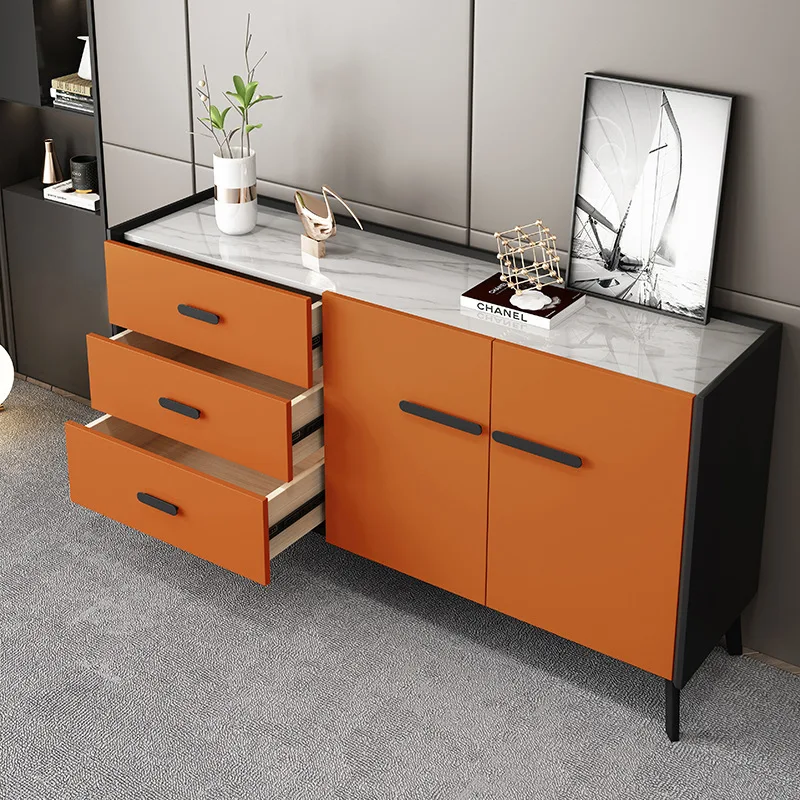 Italian minimalist rock slab dining side cabinet side cabinet large capacity space with drawers restaurant 1.2 storage cabinet