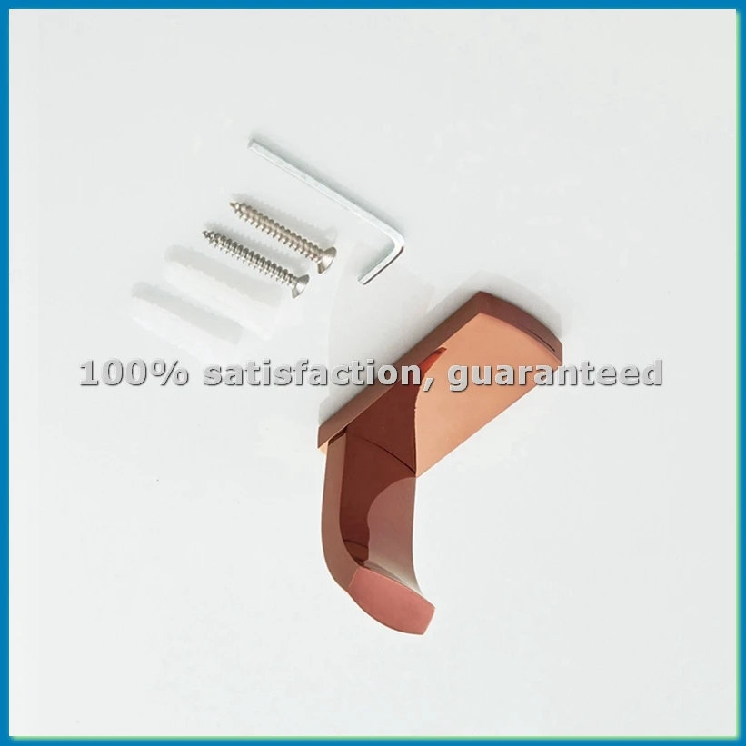 2Pcs Bath Towel Hooks,Wall-Mounted Copper Towel and Bathrobe Hooks in Rose Gold, Bathroom and Bedroom Coat Hooks-AT35