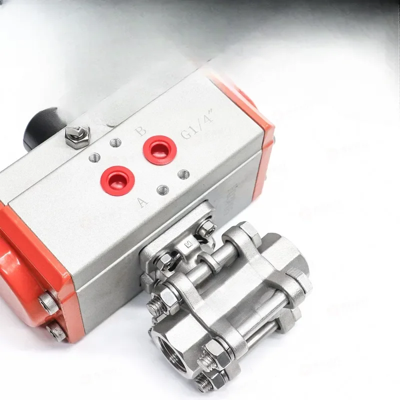 

304 stainless steel pneumatic ball valve Q611F-16P internal thread pneumatic valve three-piece 6 minutes 2 inches 50