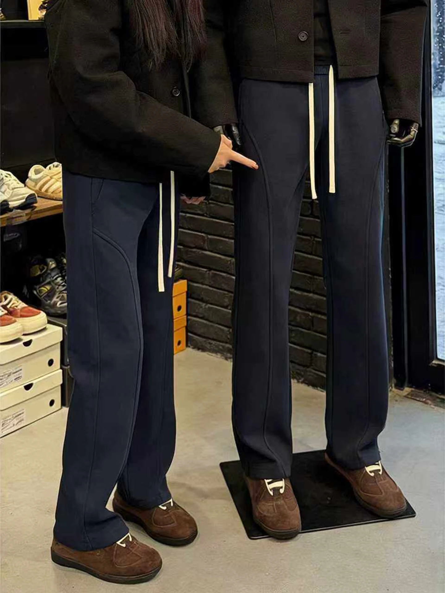 

Модные мужские зимние спортивные брюки прямого кроя с флисовой подкладкой, зауженные, повседневные, со средней посадкой, молодежные, модные, не мнущиеся