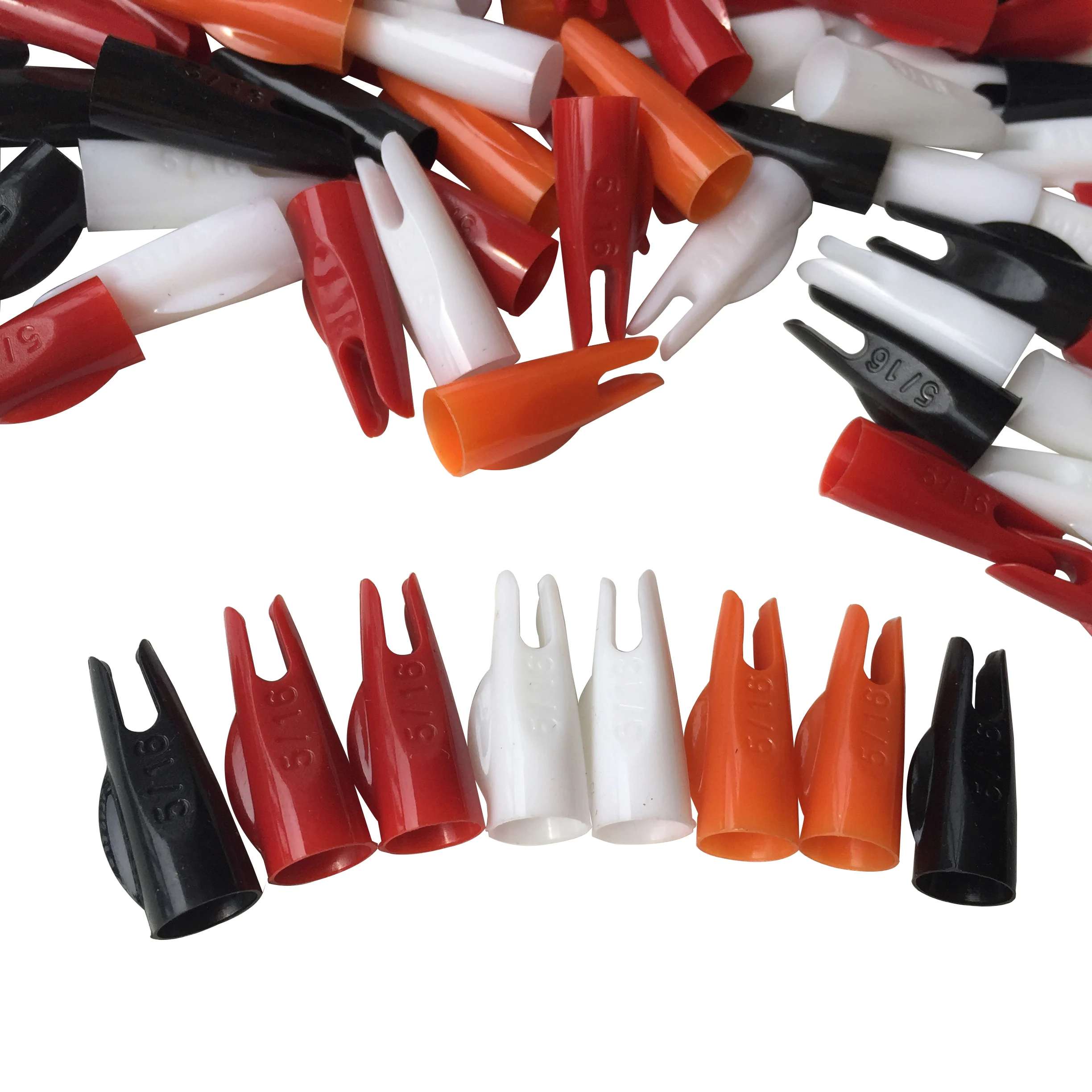 

50Pcs/lot 5/16 Tapered plastic tail arrow Arrows Nocks for OD 8mm outer wooden shaft shooting