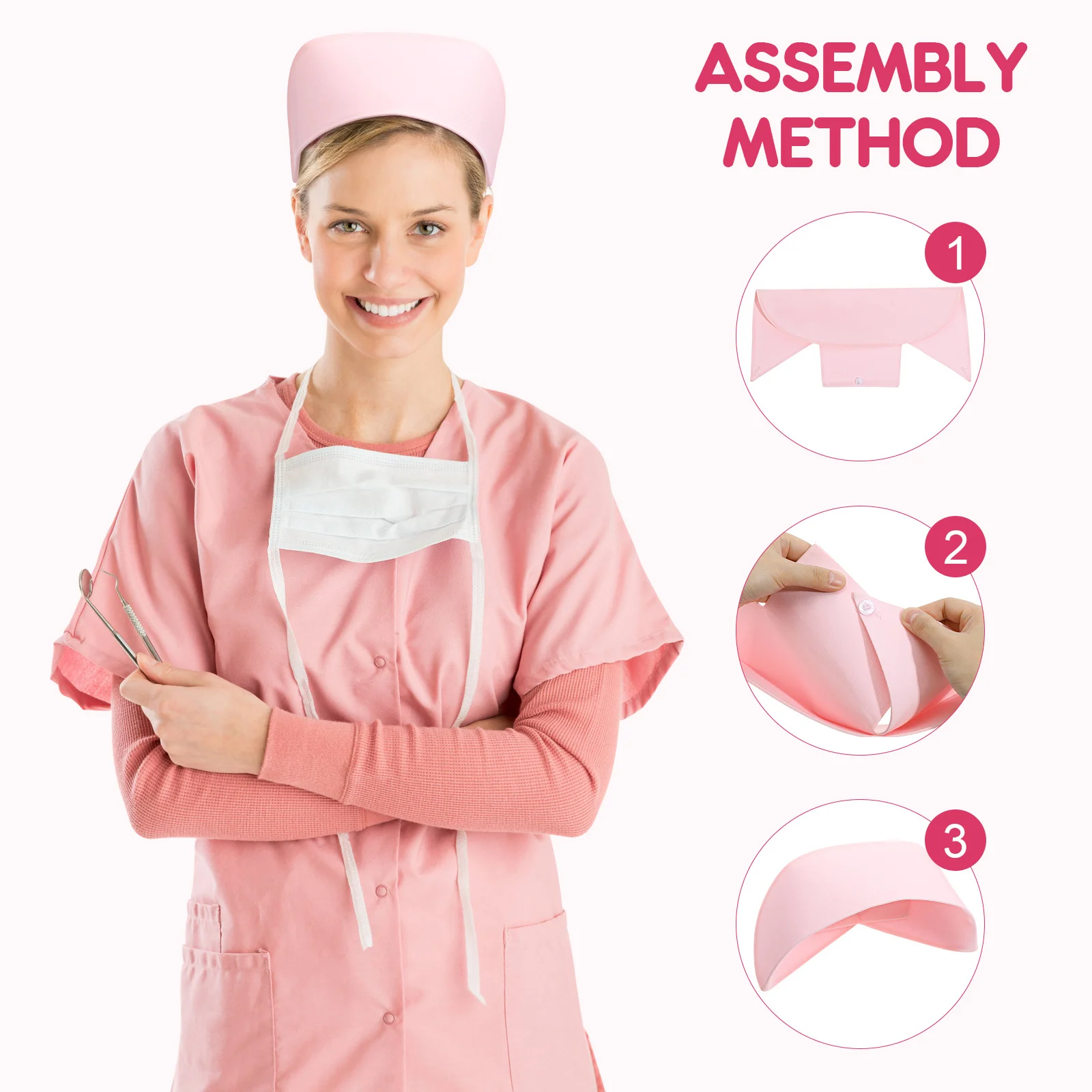 قبعة ممرضة من القطن الفاخر بتصميم متوافق مريح ومقاوم للتشوه لحفلات حفل التمريض في المدرسة #2