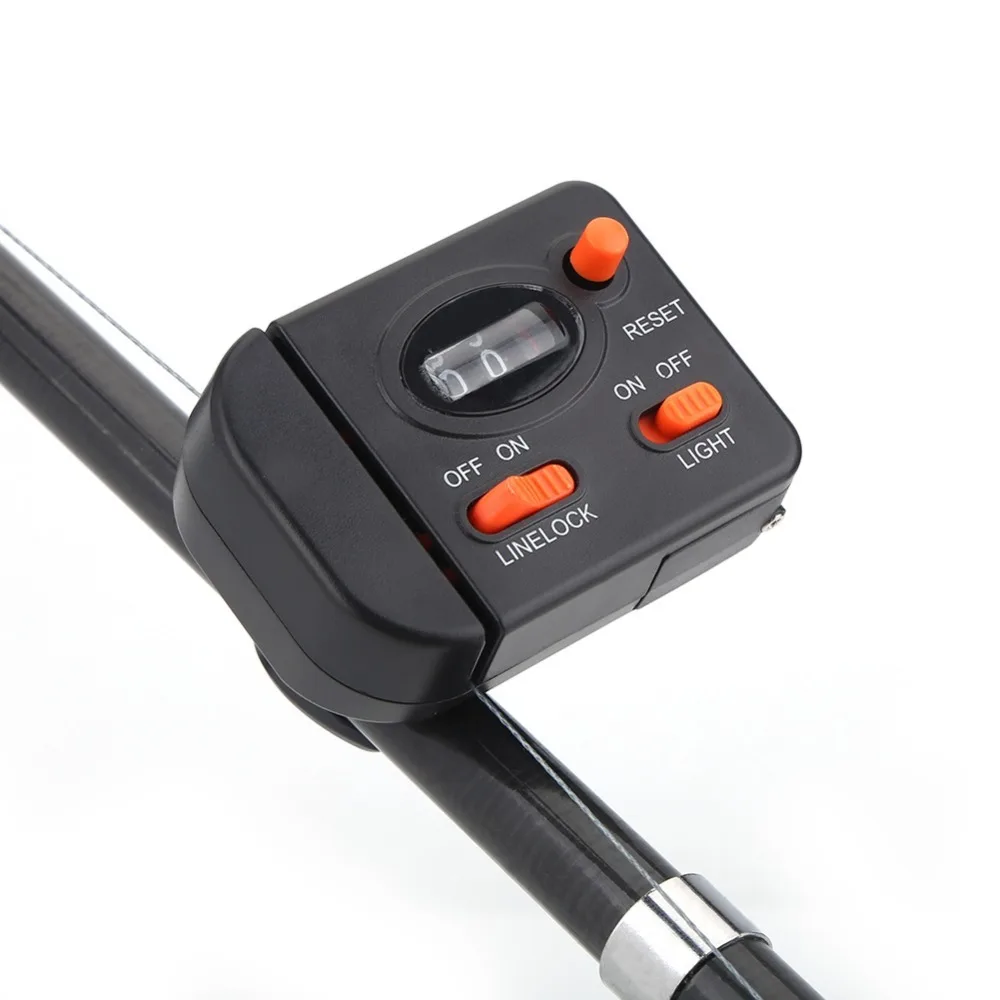 Accurate Clip on Rod Fishing Line Counter 0-99.9M Range Digital Display Fishing Meter Fishing Line Gauge Professional Fishing