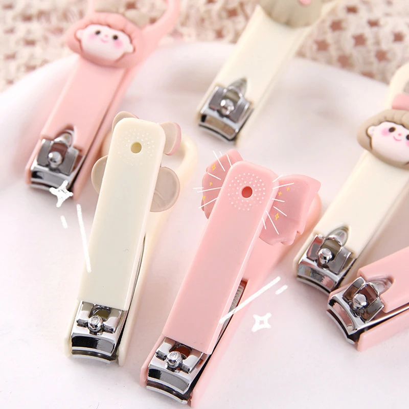 Cartoon Love Nail Clippers Cute Mini Household Anti-splash Folding Manicure Clippers