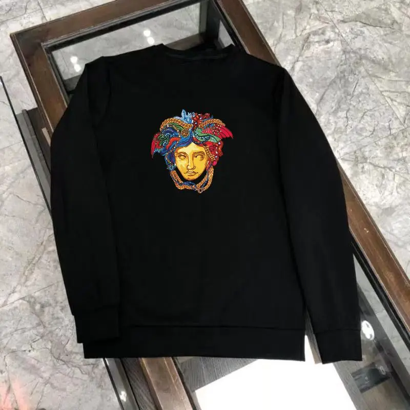 

Осень и зима, новый флисовый свитер с круглым вырезом и принтом головы, модный мужской и женский хлопковый свитер с длинными рукавами, тренд