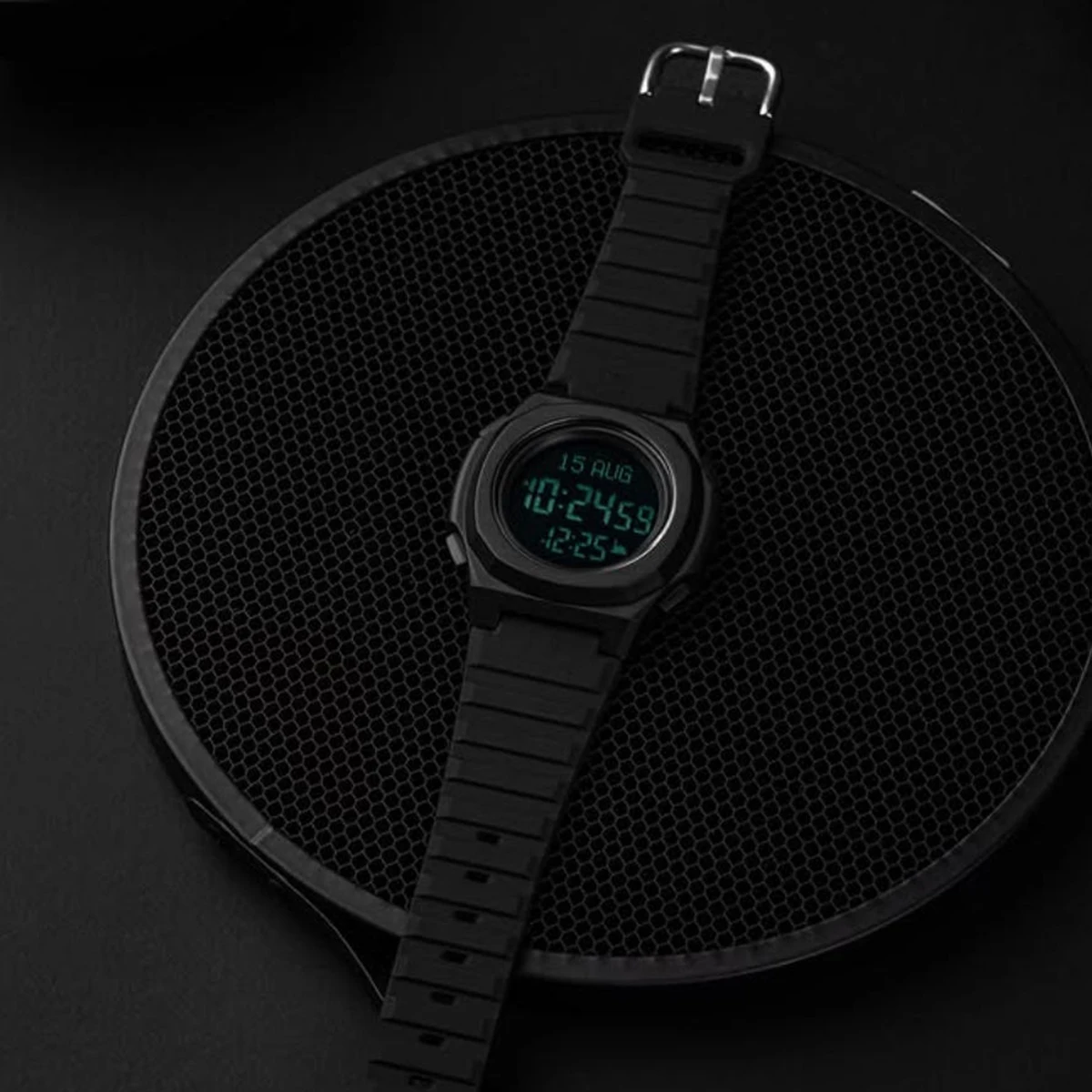 ساعة رجالية إسلامية، آلة حاسبة القبلة، بوصلة اتجاه الصلاة، وقت الأذان، ساعة إلكترونية مقاومة للماء