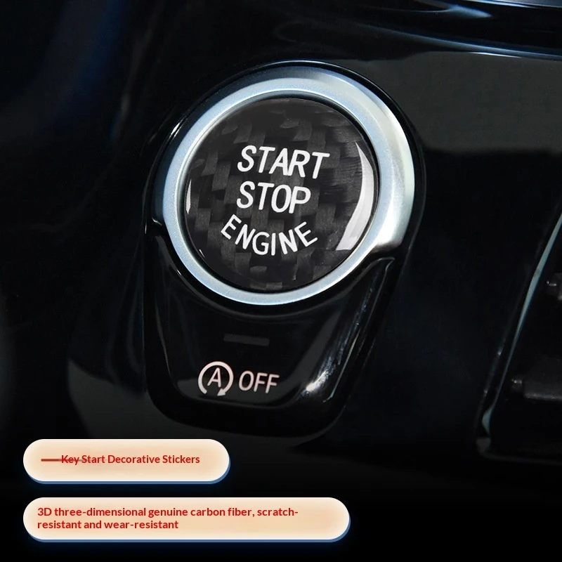 Real Carbon Fiber Engine Start Stop Button Sticker For BMW 1 2 3 4 5 6 7 Series X1 X3 X4 X5 X6 F30 F10 F32 F15 F25 G30 G31 G12