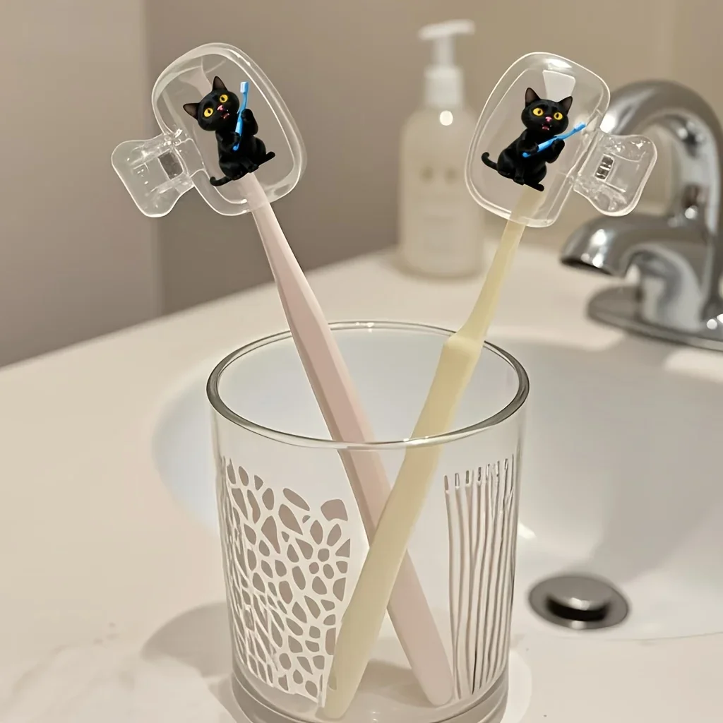 2pcs Cat Toothbrush Holders Perfect for Both for Home Use And Travel Compact Storage Box for Toothbrush Caps And Brush Heads