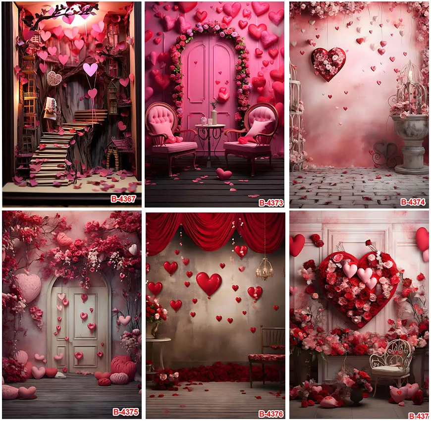 Valentine's Day Photography Backgrounds For Adult Lover Art Portraits Wedding Bridal Shower Roses Romantic Backdrops Photocall