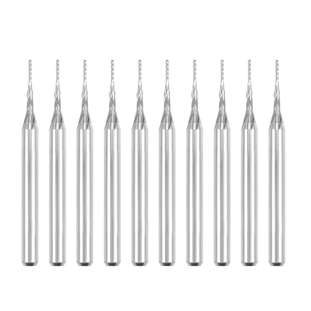 

0.6mm Drill Bit Carbide End Mill PCB Engraving Tool Wear Resistant Cutter CNC Machinery Compatible Endmill Silver